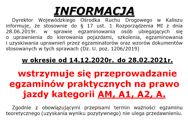 Wstrzymanie egzaminów