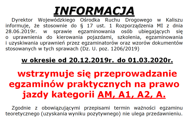 Wstrzymanie egzaminów